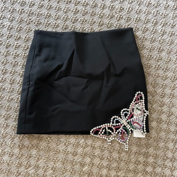 AREA Dresses & Skirts - AREA crystal butterfly skirt black